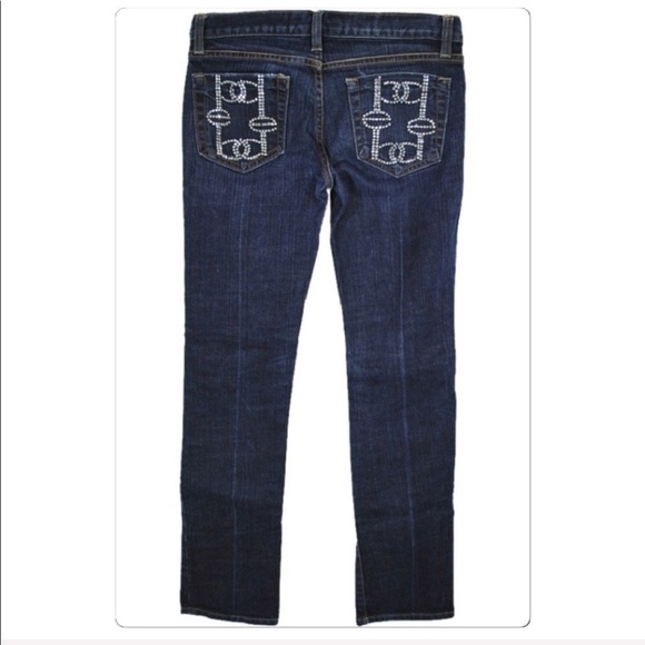 𝅺BEBE petite denim bling pocket straight leg jean size 28P - Picture 1 of 4